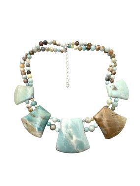 Jay King Mine Finds Necklace Amazone Jasper Sterling Silver Adjustable Size